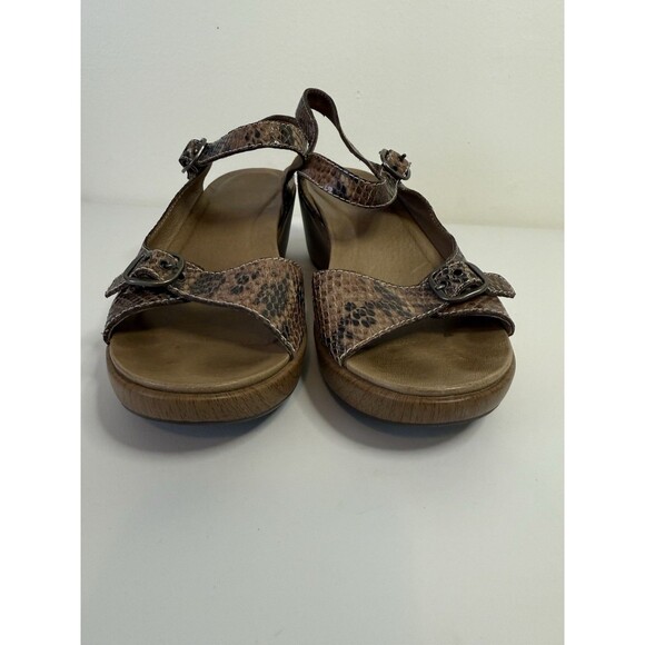 Dansko Joanie Brown Snake Leather Ankle Strap Comfort Sandal 4O - Picture 13 of 15
